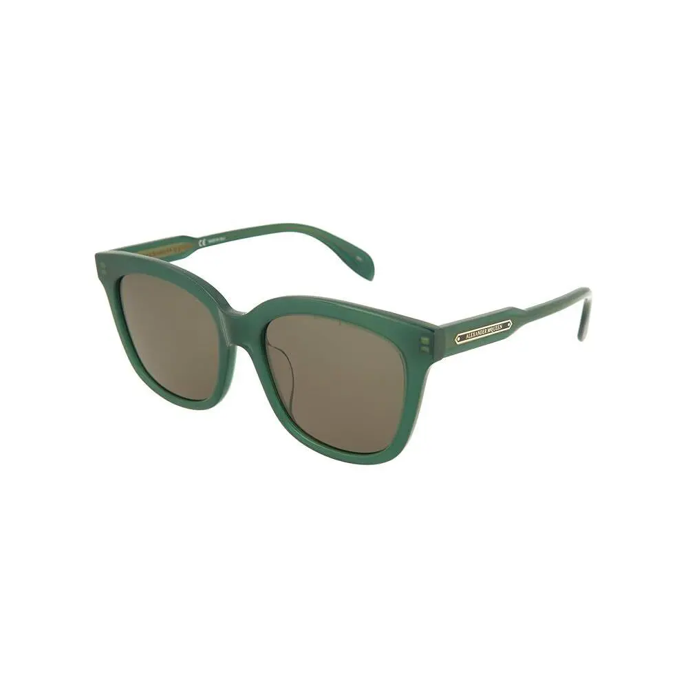 Alexander Mcqueen Unisex Square 55mm Sunglasses Green by Alexander McQueen