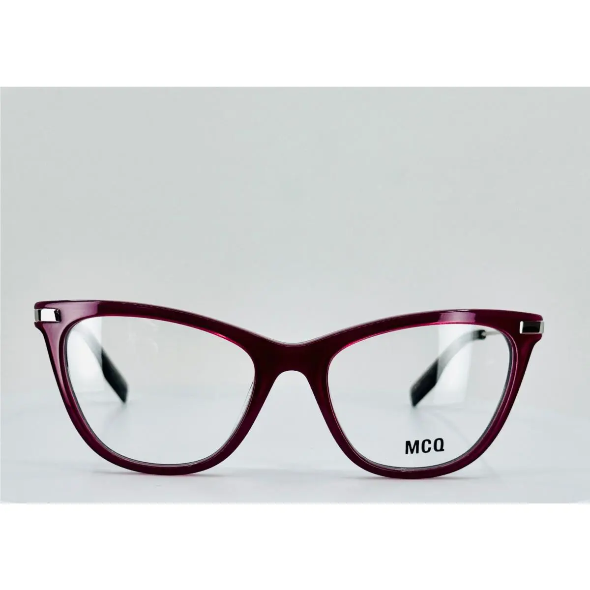 Alexander Mcqueen MQ0339O 007 Red Silver Cat Eye Eyeglasses 52-18-140 B:41 - Frame: Red Silver