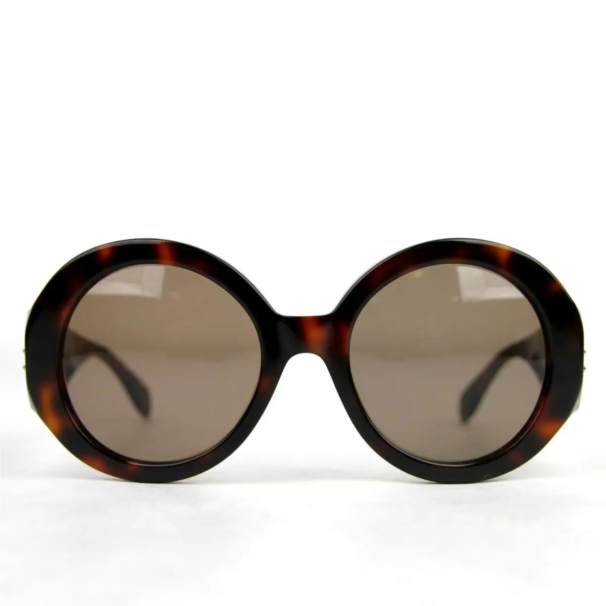 Alexander Mcqueen Havana Acetate Round Sunglasses AM0032S 429178 2302