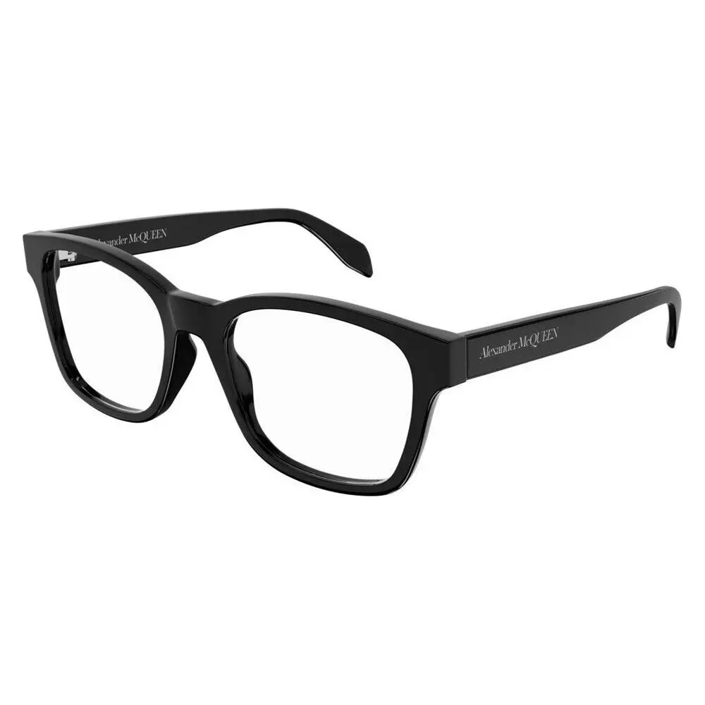 Alexander Mcqueen AM0356O Eyeglasses 001 Black Square Unisex Frames 53mm by Alexander McQueen