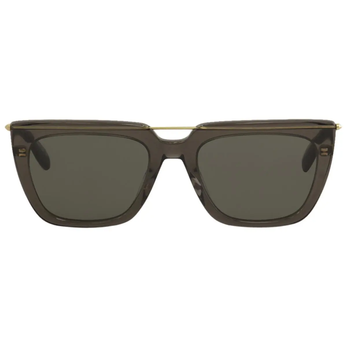 Alexander Mcqueen AM0169S Transparent Dark Grey/light Gold Sunglasses 54 mm by Alexander McQueen