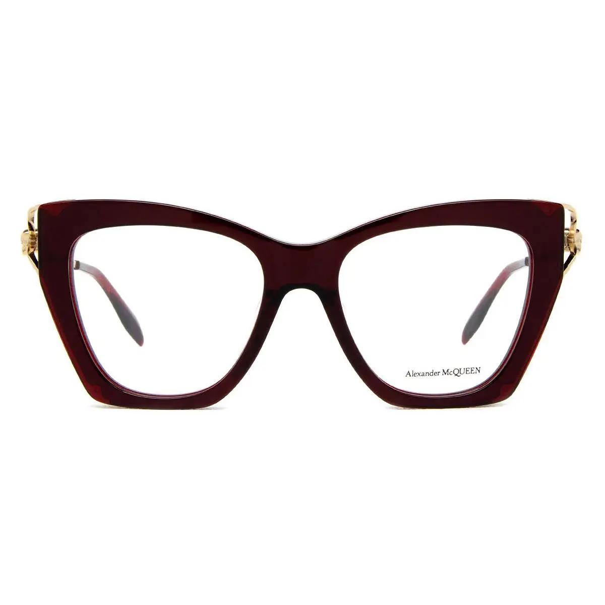 Alexander Mcqueen AM0376O Eyeglasses Burgundy/gold 51mm by Alexander McQueen