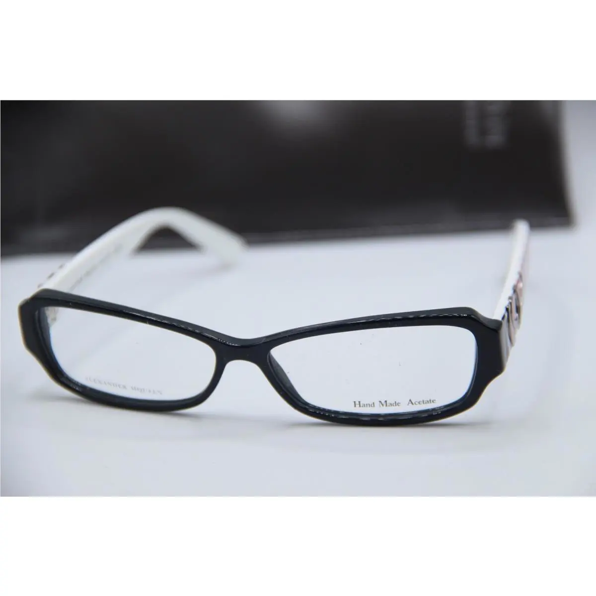 Alexander Mcqueen Amq 4161 R3F Navy Red Eyeglasses W/case 53-13