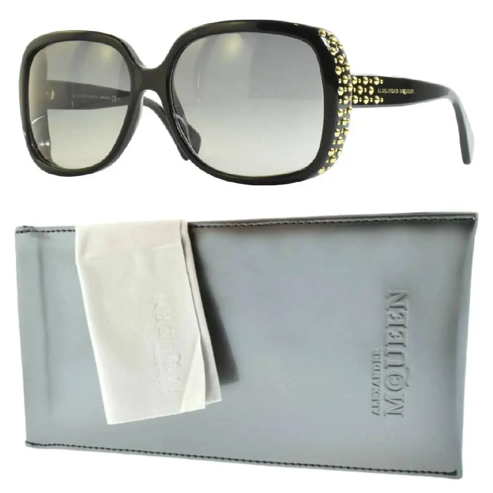 Alexander Mcqueen Amq 4211/S Womens Full Rim Oversized Black Sunglasses by Alexander McQueen