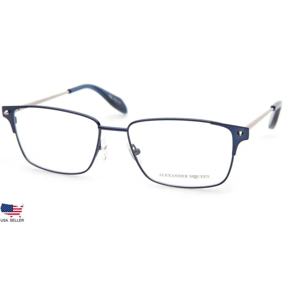 Alexander Mcqueen AM0142O 003 Blue Eyeglasses Glasses Frame 55-16-150mm