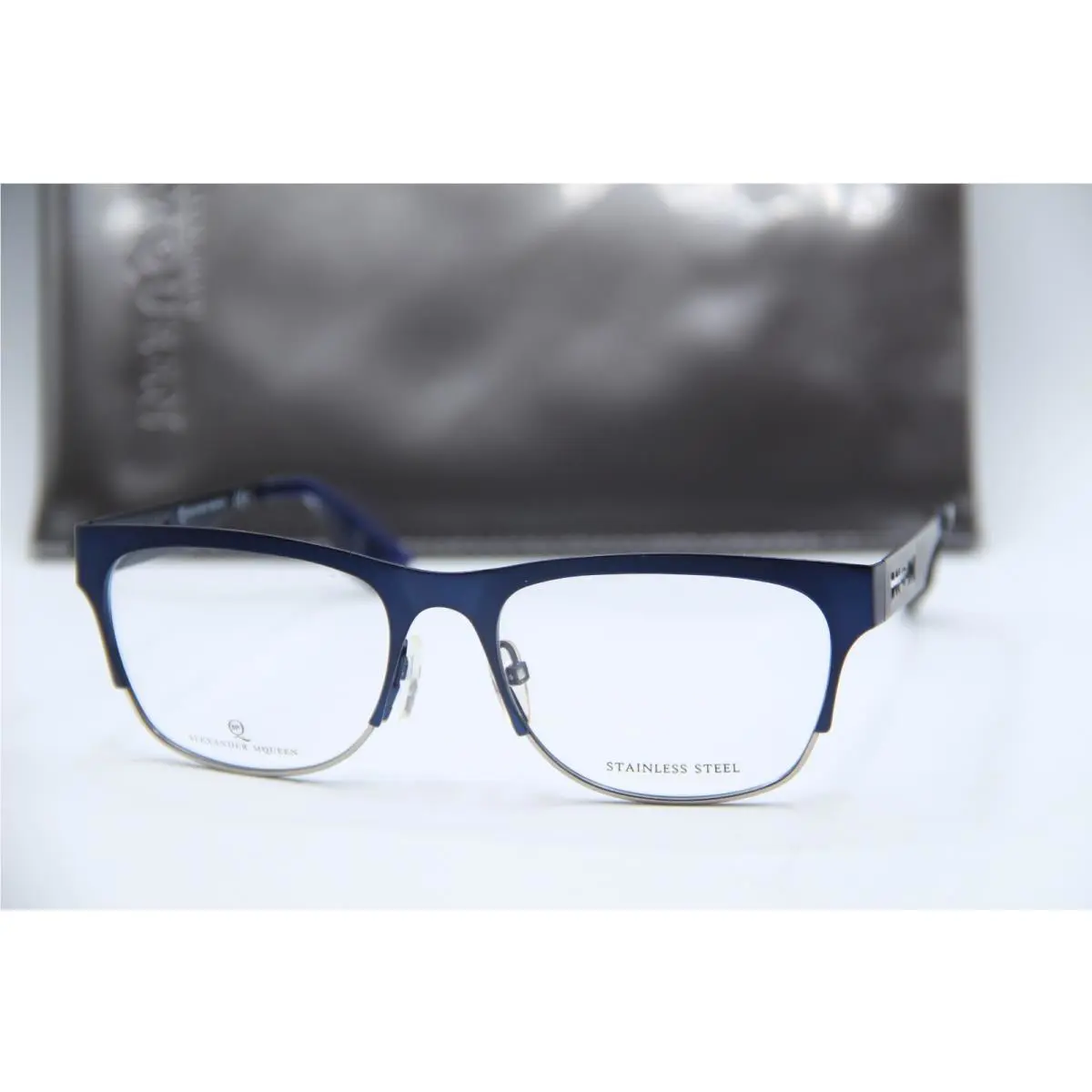 Alexander Mcqueen Mcq 0027 K1L Blue Eyeglasses W/case 54-17