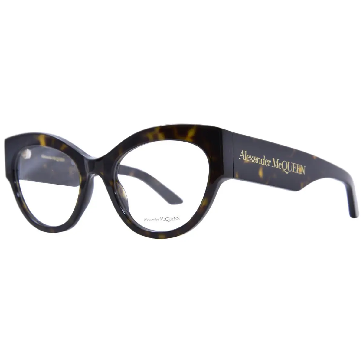 Alexander Mcqueen AM0435O 002 Eyeglasses Women`s Havana/gold Full Rim 53mm