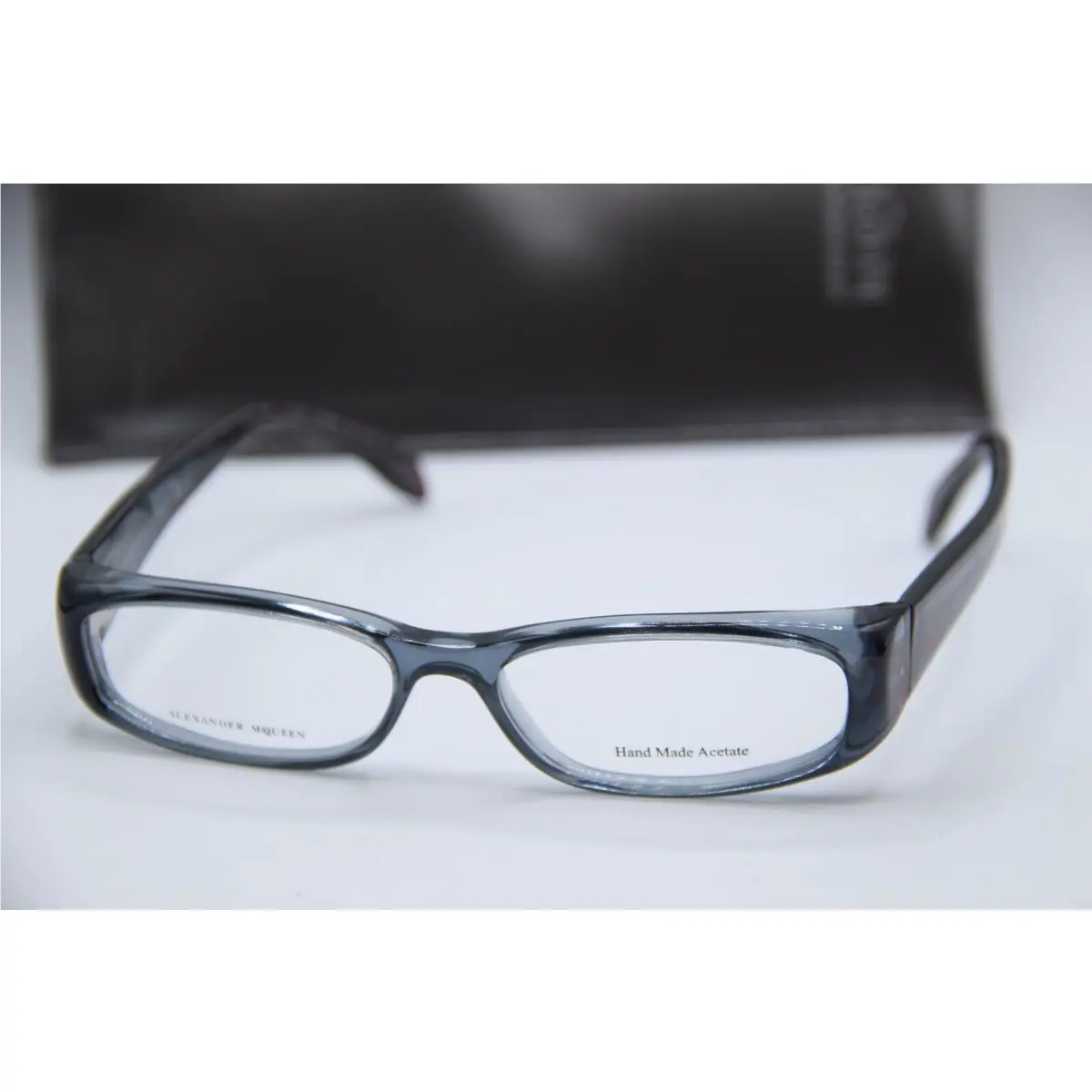 Alexander Mcqueen Amq 4150 P38 Clear Blue Eyeglasses W/case 53-15