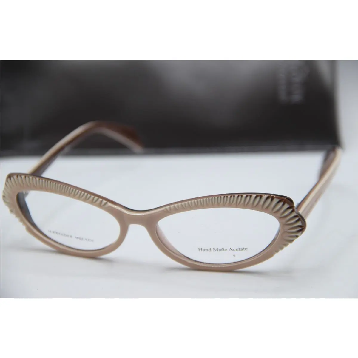 Alexander Mcqueen Amq 4199 F45 Pearl Brn Black Eyeglasses W/case 53-15