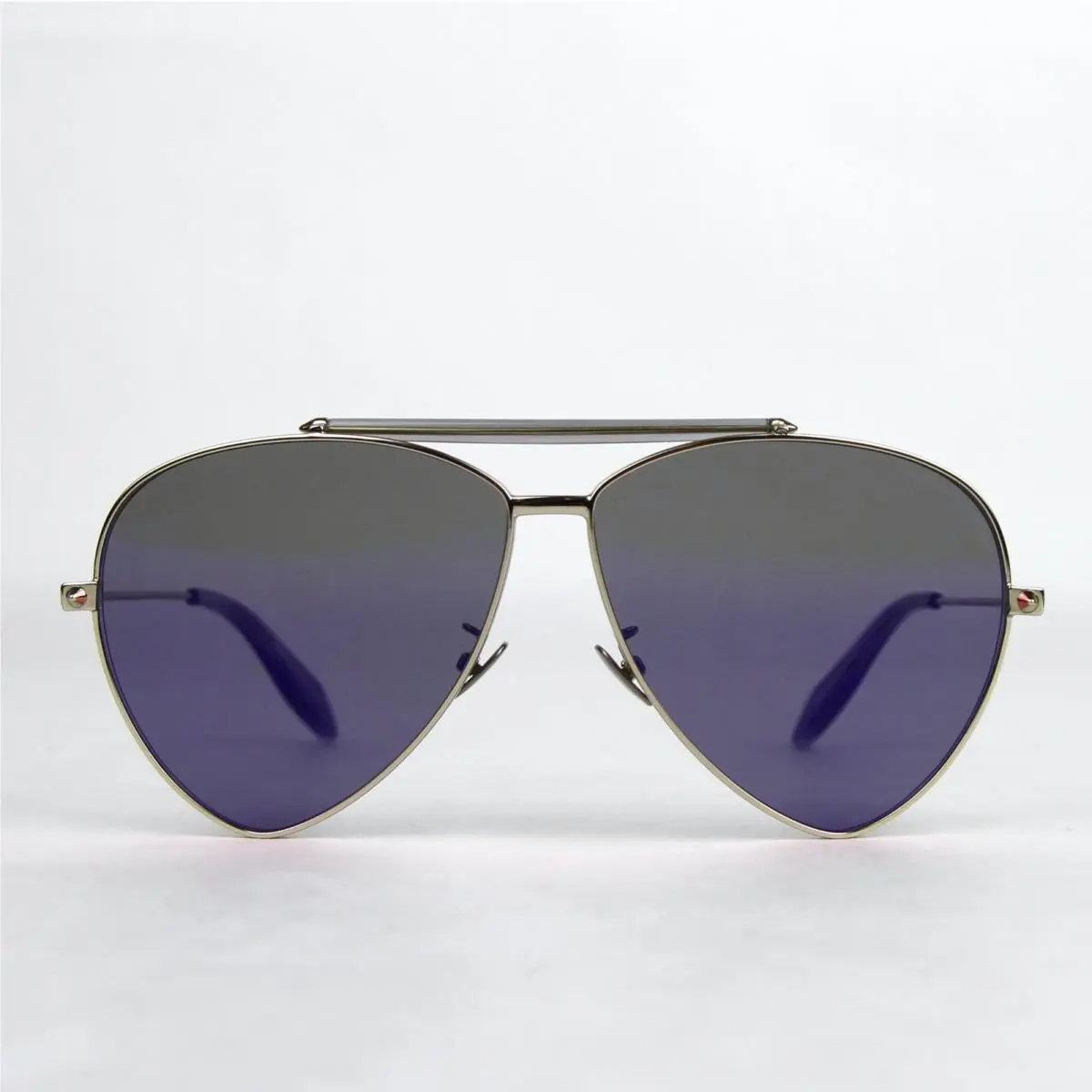 Alexander Mcqueen Aviator Sunglasses Blue Reflective AM0058S 442139 7015