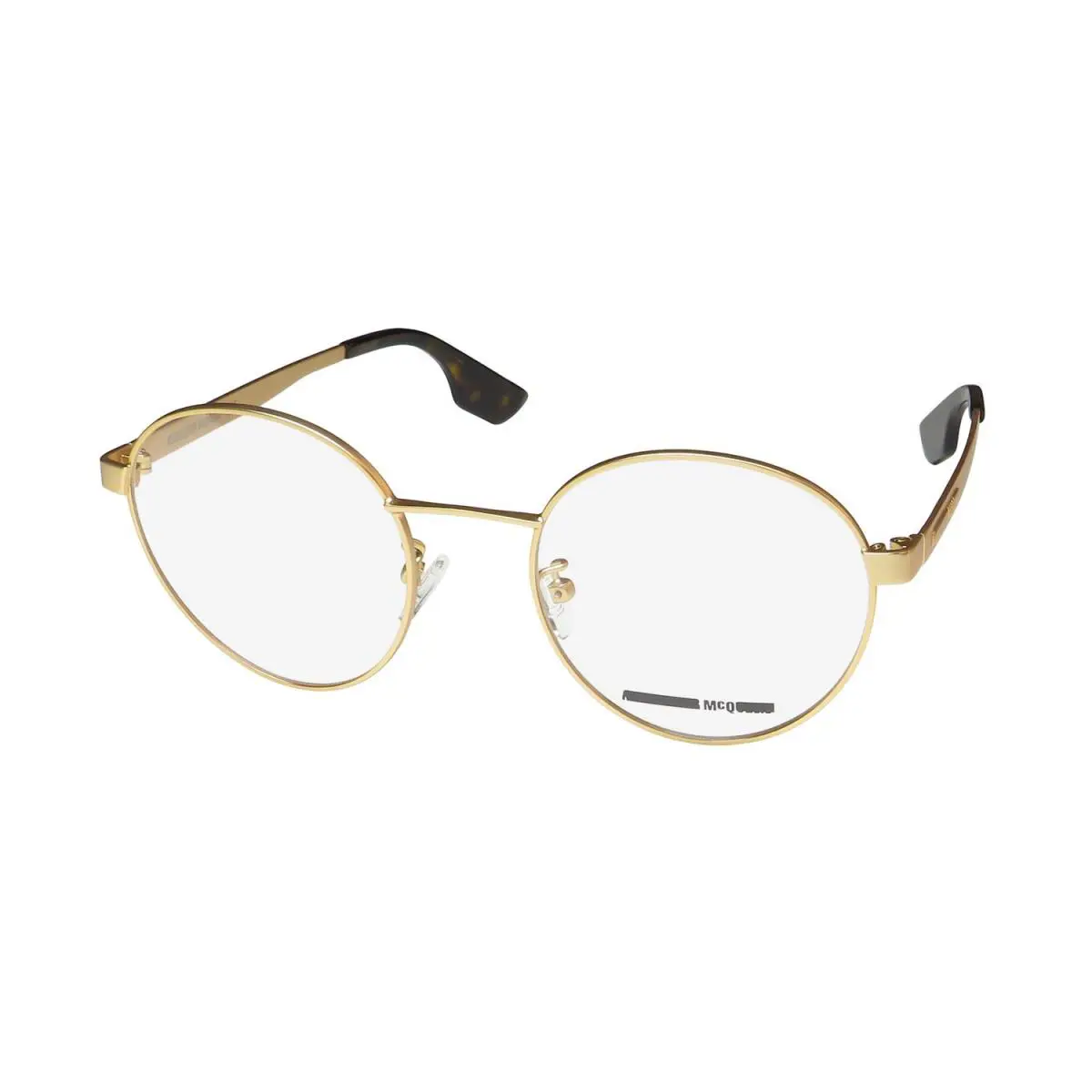 Alexander Mcqueen MQ0077O Eyeglasses 003 Unisex Gold Round Full-rim