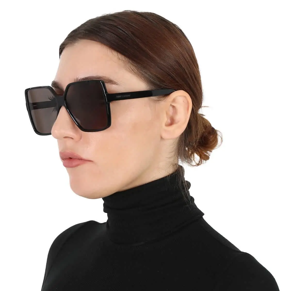 Saint Laurent Grey Oversized Ladies Sunglasses SL 232 Betty 001 63 - Black, Frame: Black, Lens: Grey