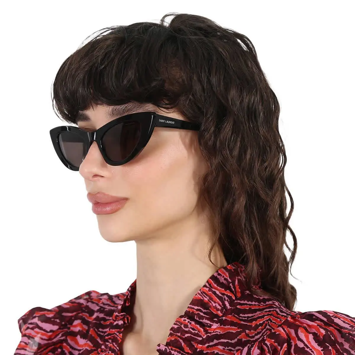 Saint Laurent Lily SL213 SL/213 001 Sunglasses Women`s Black/grey Lenses Cat Eye - Frame: Black, Lens: Gray