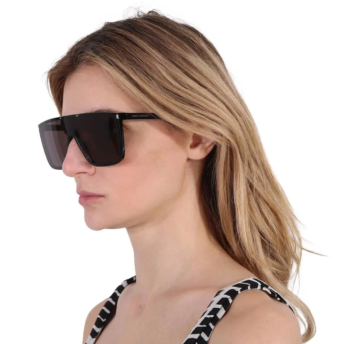 Saint Laurent Black Mask Ladies Sunglasses SL 364 Mask Ace 001 99 SL 364 Mask - Black, Frame: Black, Lens: Black