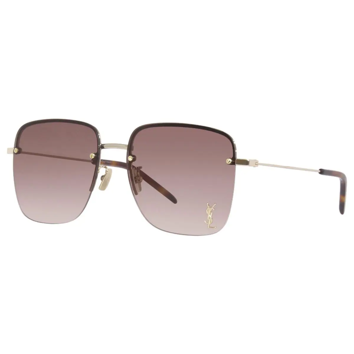 Saint Laurent SL-312-M 008 Sunglasses Women`s Gold/brown Grad. Square Shape 58mm
