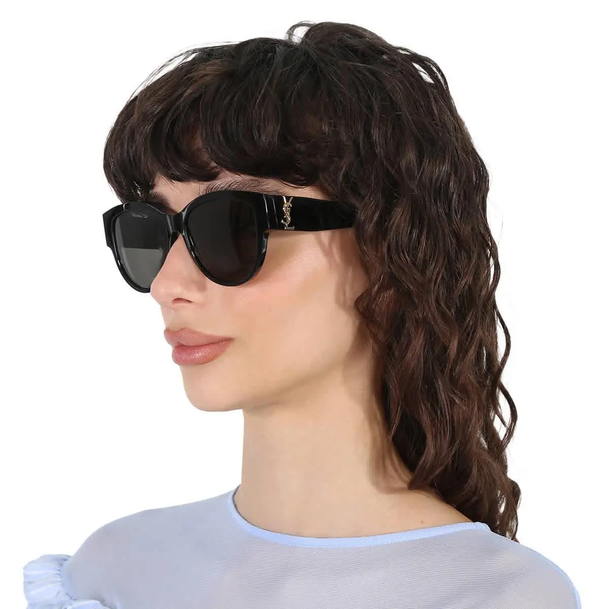 Saint Laurent Grey Oval Ladies Sunglasses SL M3 002 55 SL M3 002 55 by Yves Saint Laurent