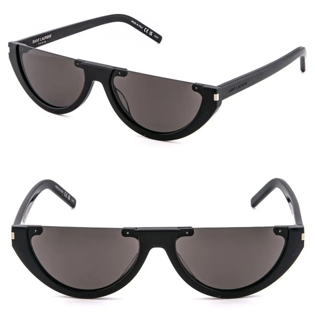 Saint Laurent SL 563 SL563 Black Narrow Oval Sunglasses Unisex 001 by Yves Saint Laurent