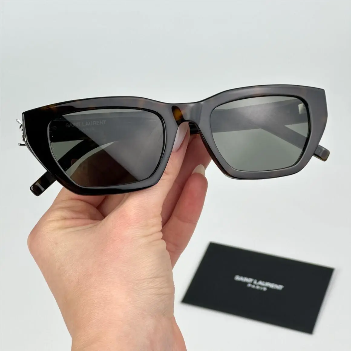 Saint Laurent Women Sunglasses Havana Grey Cat Eye SLM127/F 002 by Yves Saint Laurent