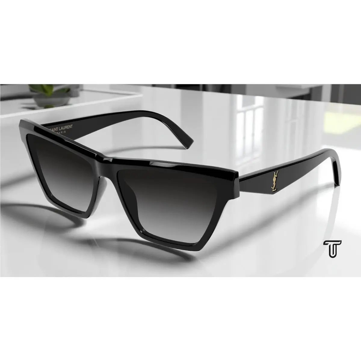 Saint Laurent SL M103 001 58 Cat Eye Grey Gradient Black 58 m Women`s Sunglasses by Yves Saint Laurent