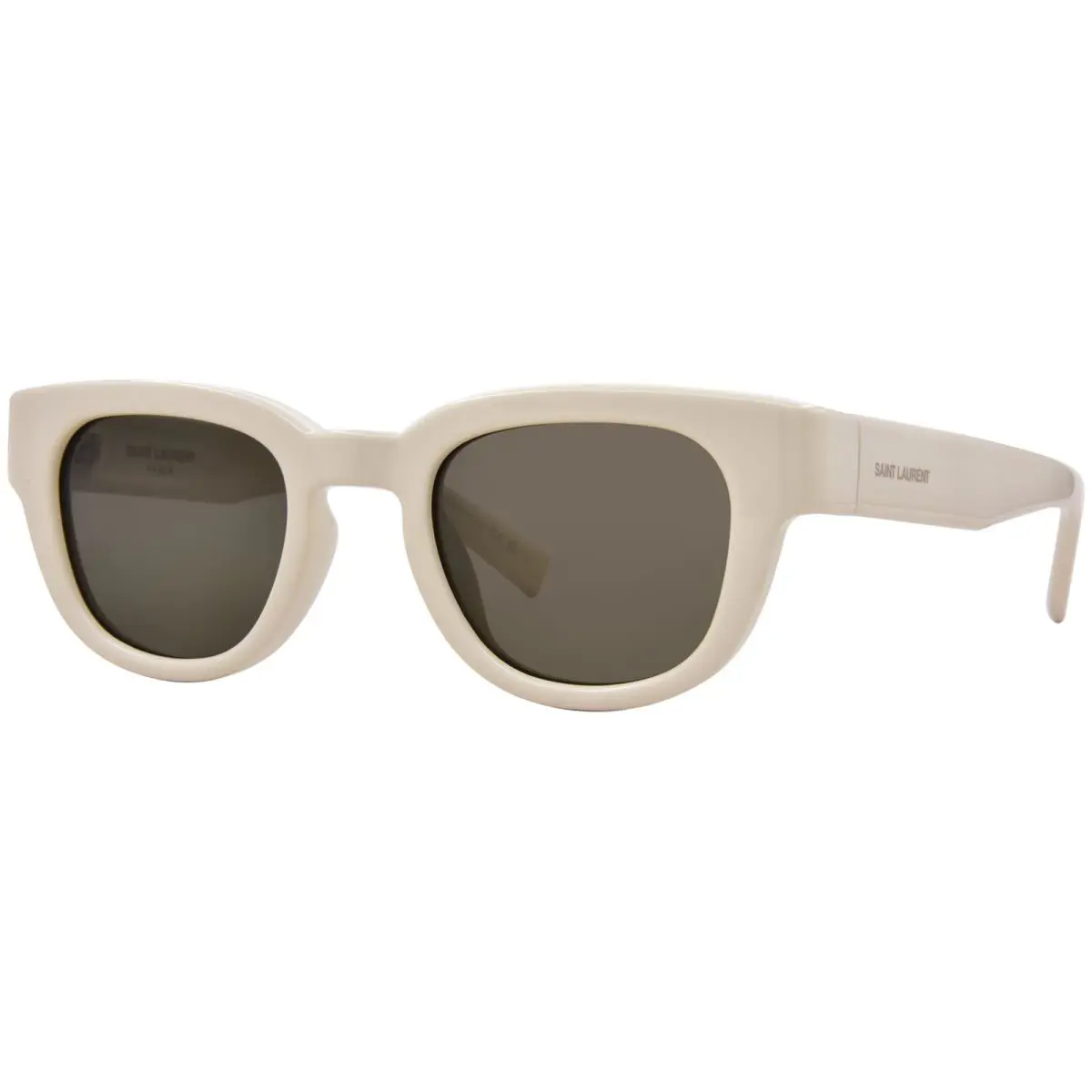 Saint Laurent SL 675 005 Sunglasses Ivory/grey Lenses Round Shape 46mm