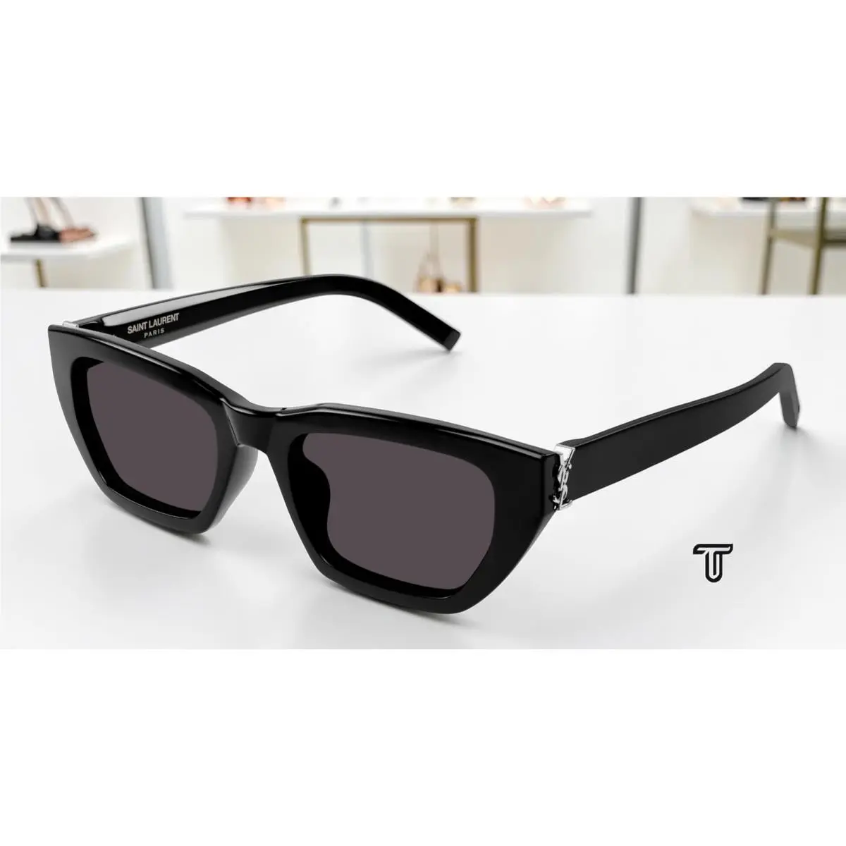 Saint Laurent SL M127 F 001 Black Black 53 mm Women`s Sunglasses