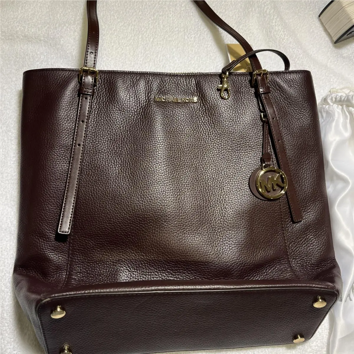 Michael Kors Megan Large Barlow Leather Satchel
