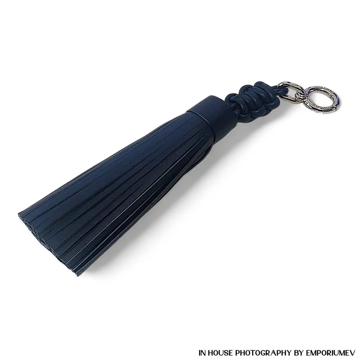 Michael Kors Women`s Hand Crafted Tassel Blue Leather Keychain Bag Charm 0024