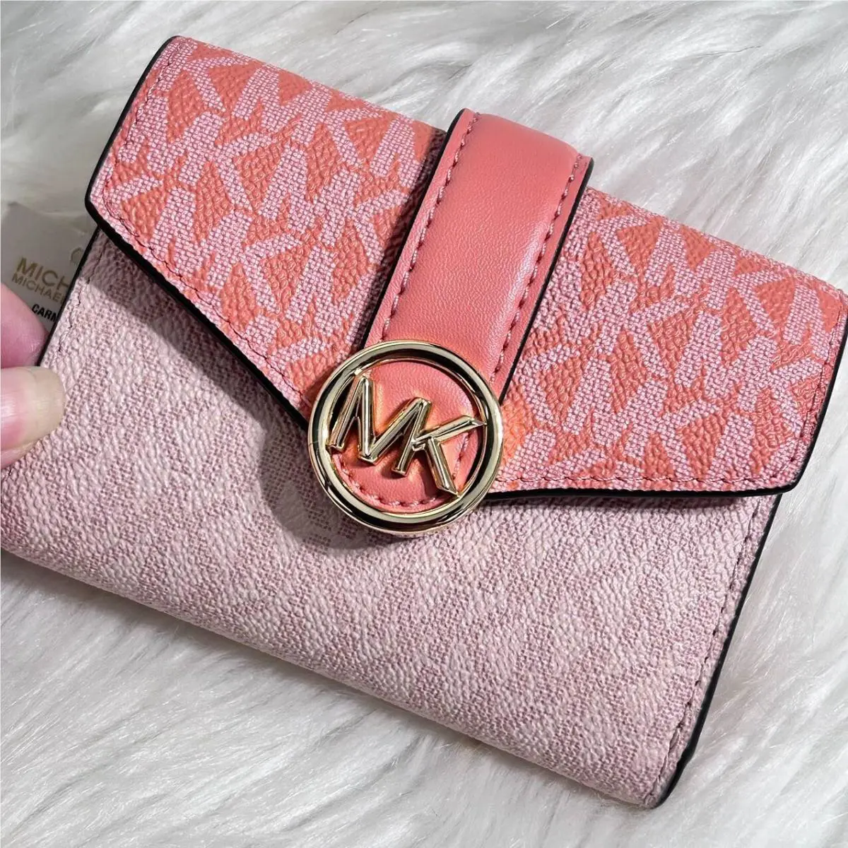 Michael Kors Carmen Medium Logo Wallet Sherbert Multi Color