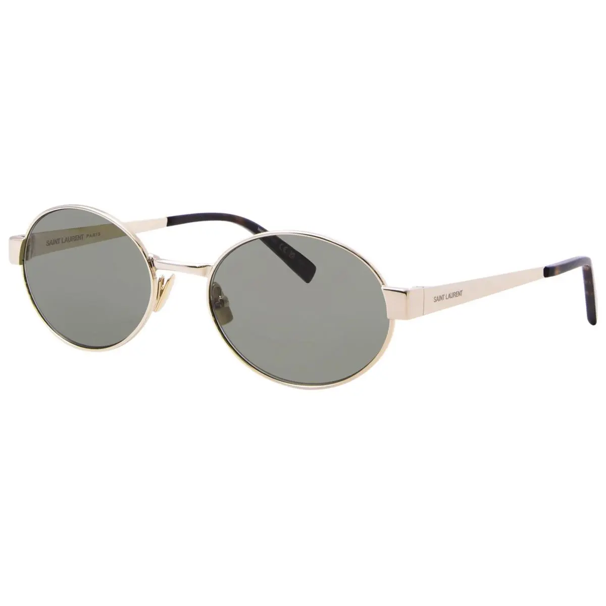 Saint Laurent SL-692 003 Sunglasses Women`s Gold/green Lenses Round Shape 55mm by Yves Saint Laurent
