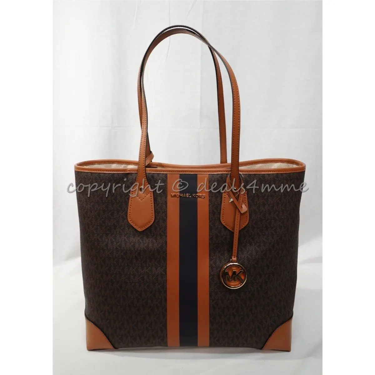 Michael Kors 30T9GV0T7B Eva Large Tote with Detachable Pouch in Acorn/brown