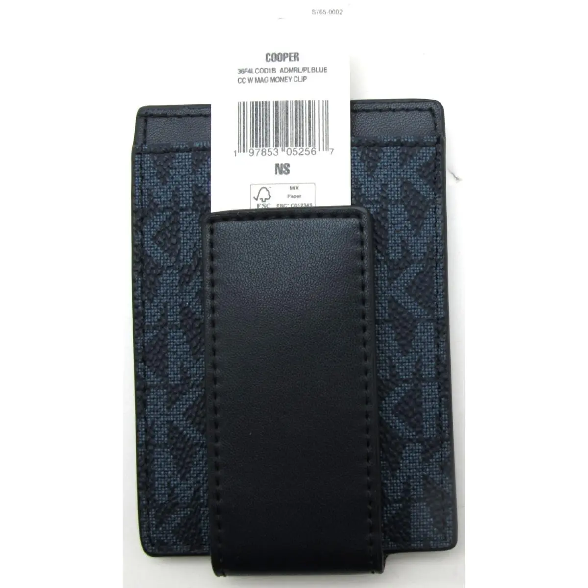 Michael Kors Cooper Logo Credit Card W/magnetic Money Clip Admiral/blue