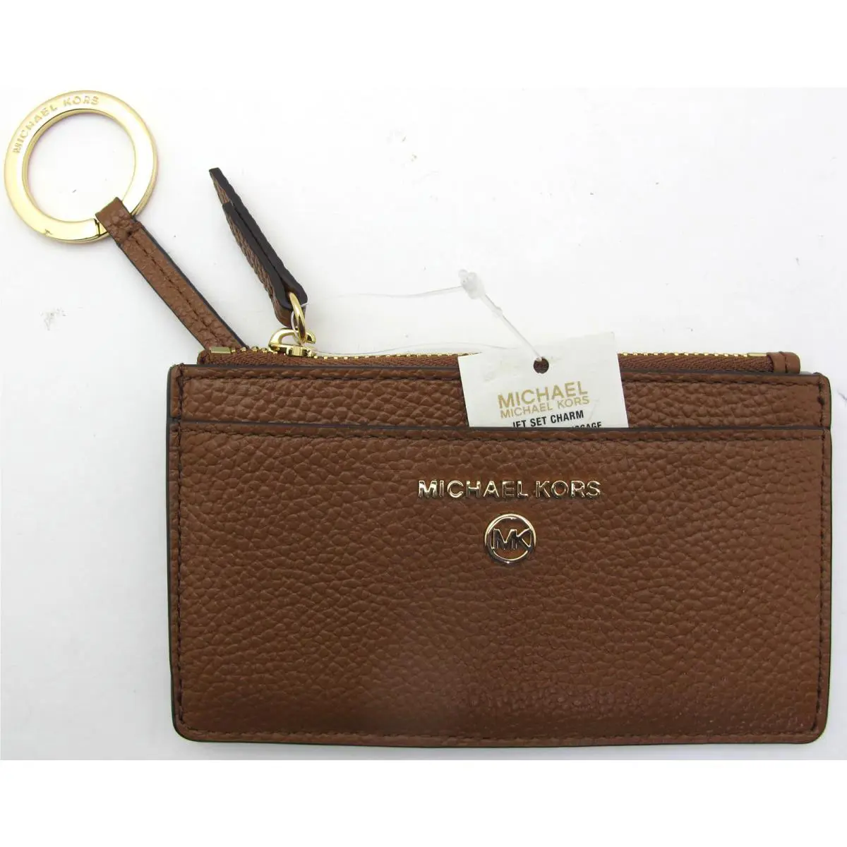 Michael Kors Jet Set Small Slim Leather Card Case Wallet Luggage
