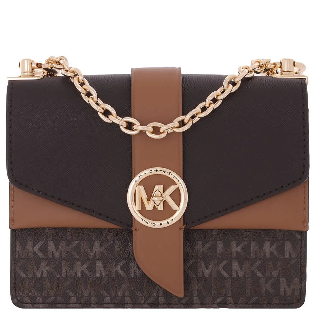 Michael Kors Ladies Greenwich Small Presbyopia Crossbody Bag - Brown/acorn