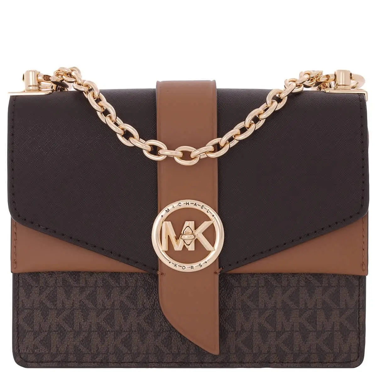 Michael Kors Ladies Greenwich Small Presbyopia Crossbody Bag - Brown/acorn