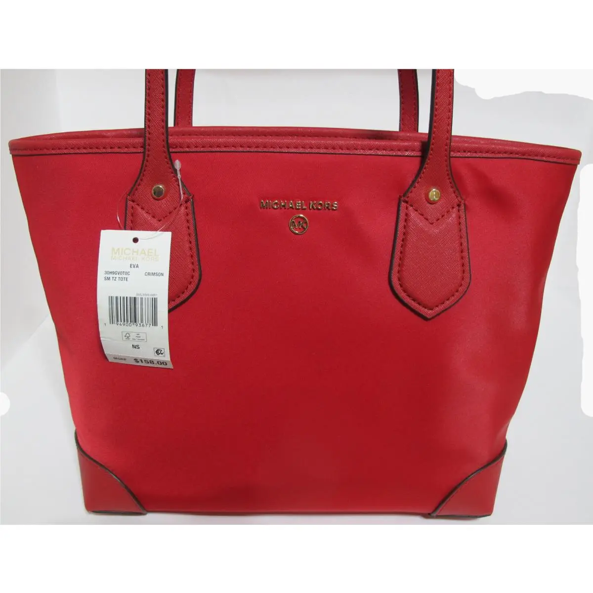 Eva Small Topzip Lightweight Nylontote Crimson Red by Michael Kors