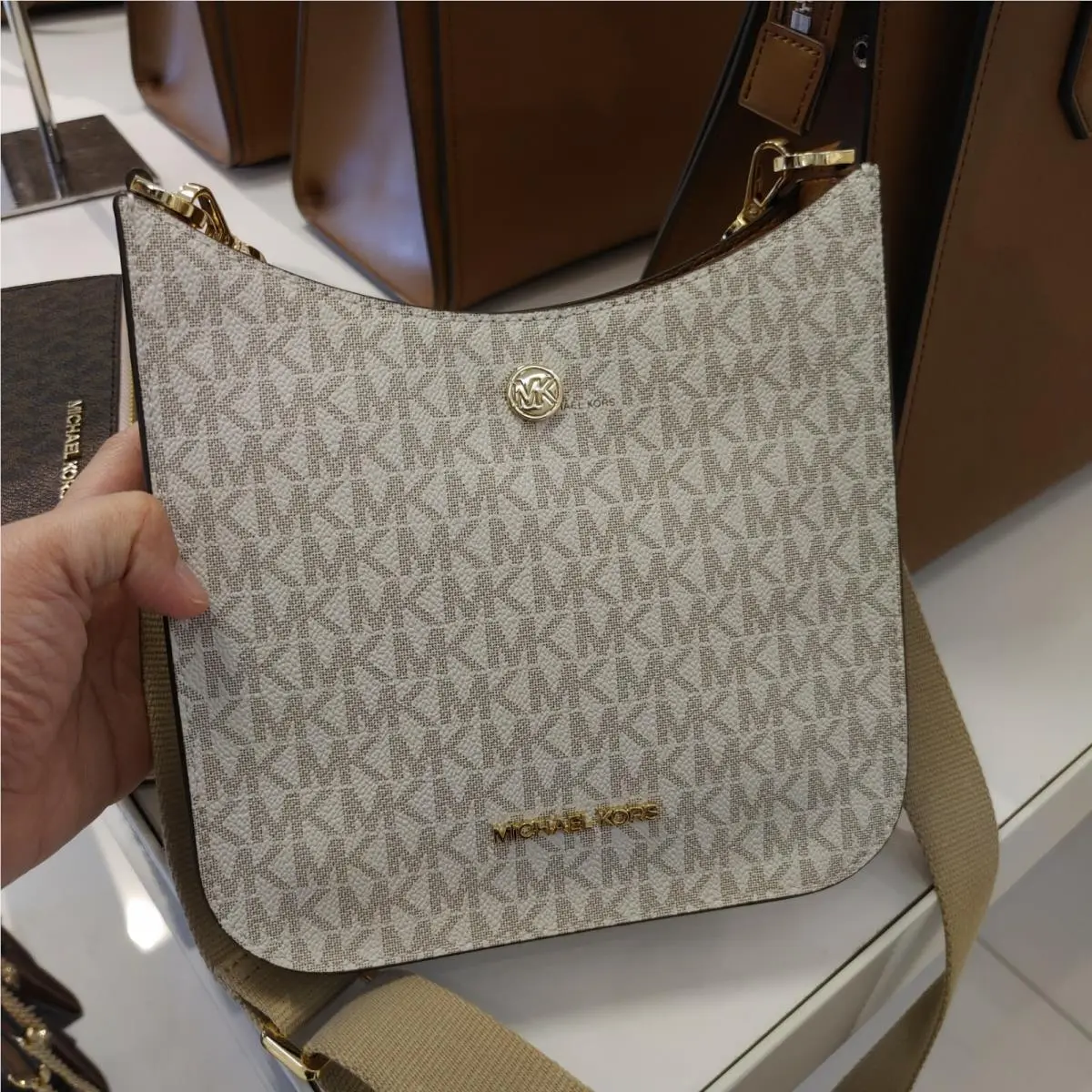 Michael Kors Briley Small Logo Crossbody Vanilla