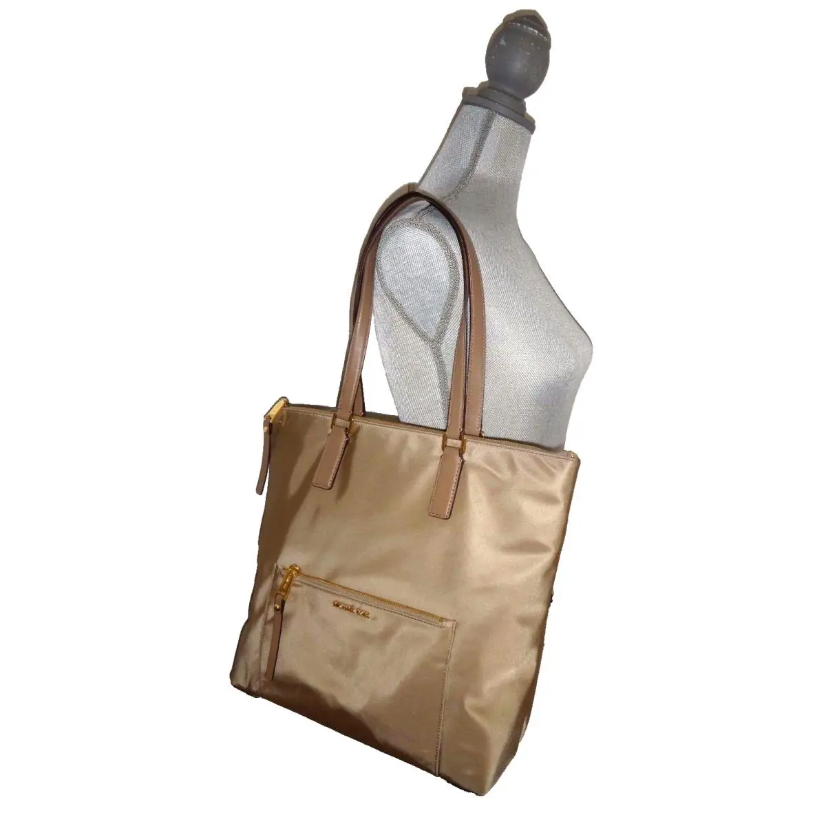 Michael Kors Women`s Ariana MK LG Tote Purse Bag Dusk Nylon Leather 38T7GA3T3S