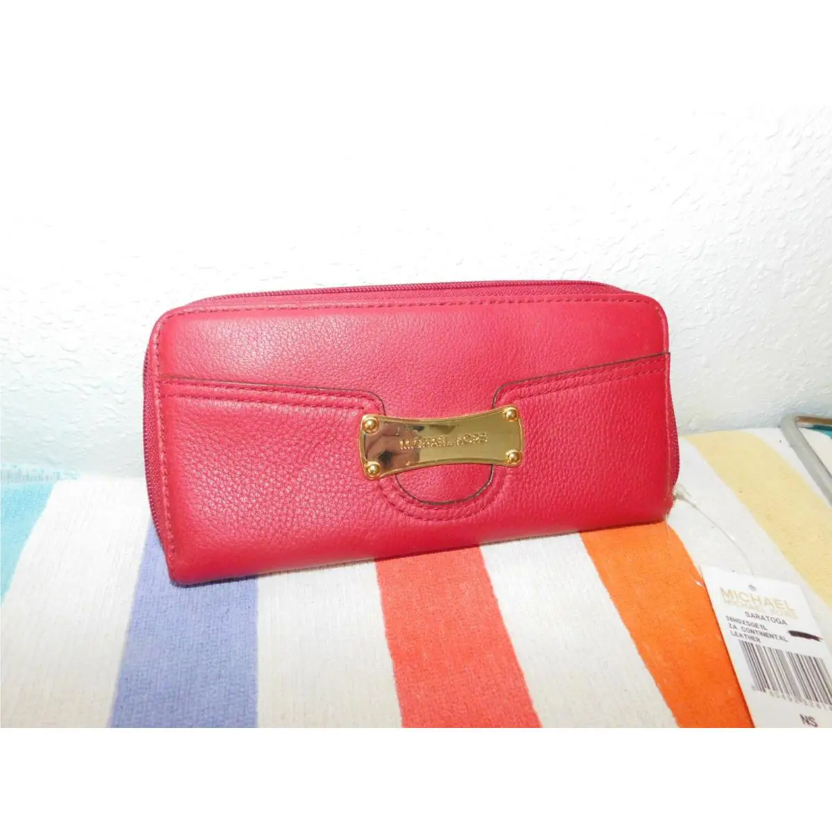 Michael Kors Saratoga TZ Continental Wallet Red/cherry Leather
