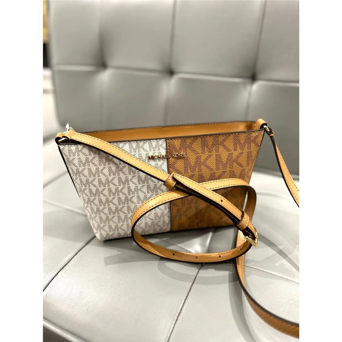 Michael Kors Small Shoulder Tote Purse Bag Crossbody Handbag Deer Multi MK