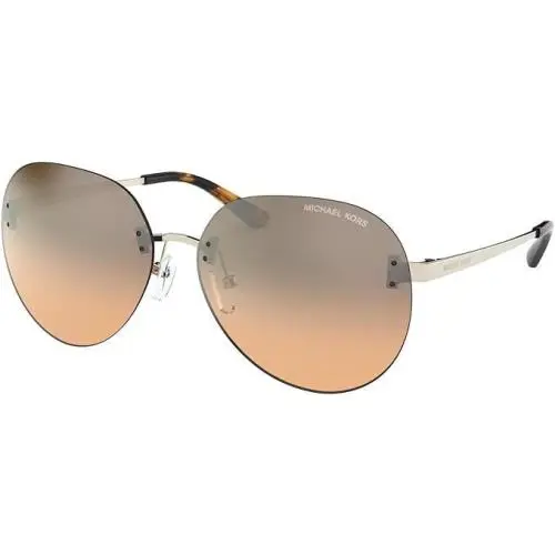 Michael Kors Woman Sunglasses Light Gold Frame Brown Silver 60MM MK1037-12128Z