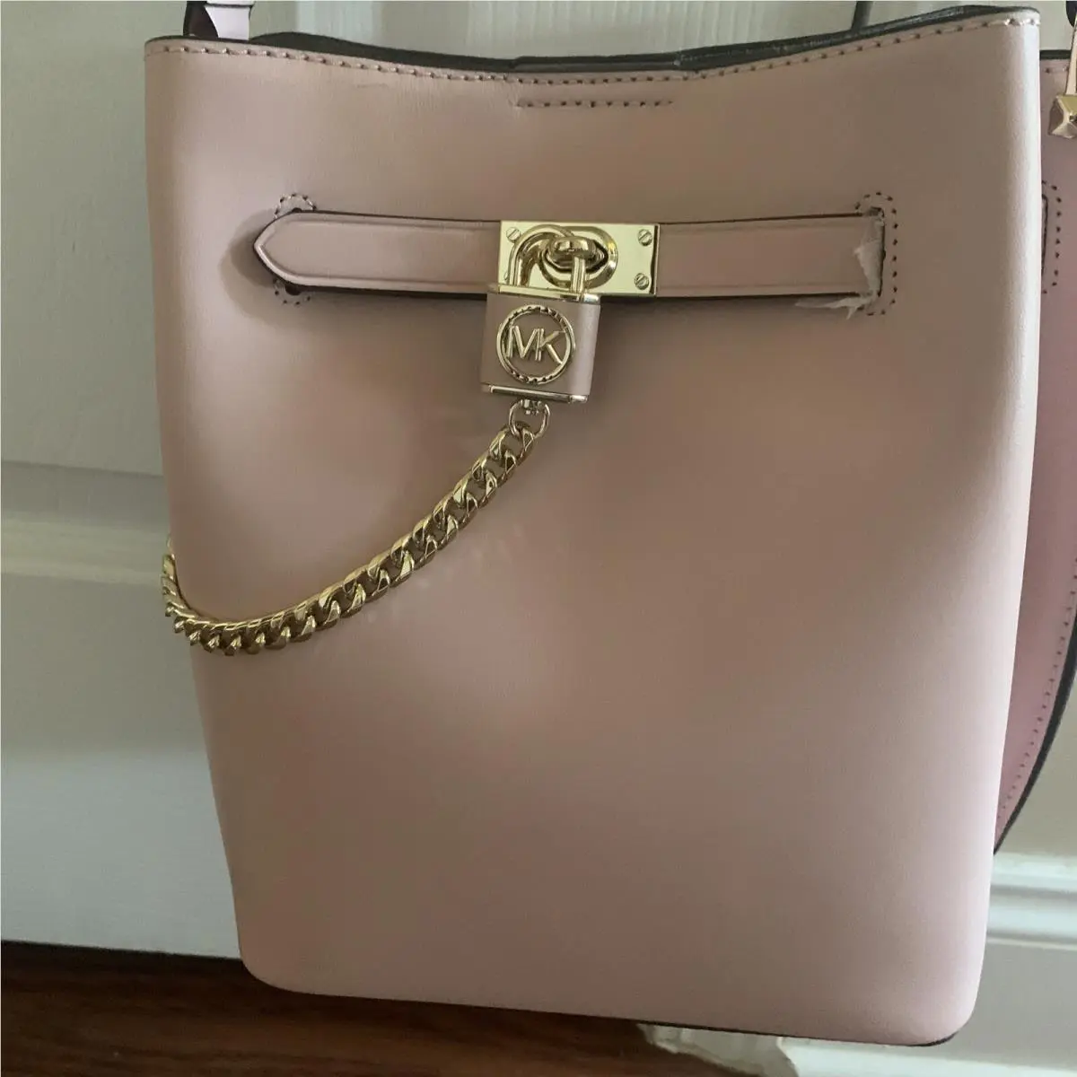Michael Kors Hamilton Legacy -smoky Rose Leather Med. Messenger Cross Body