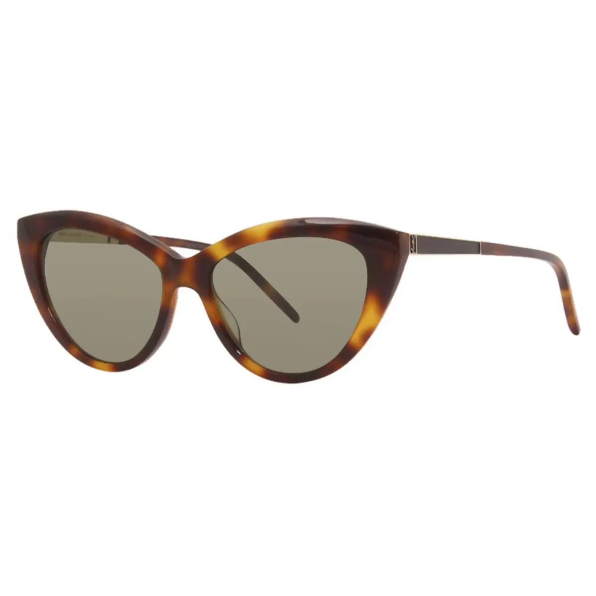 Saint Laurent SL-M81 003 Sunglasses Women`s Havana-gold/green Lens Cat Eye 55mm