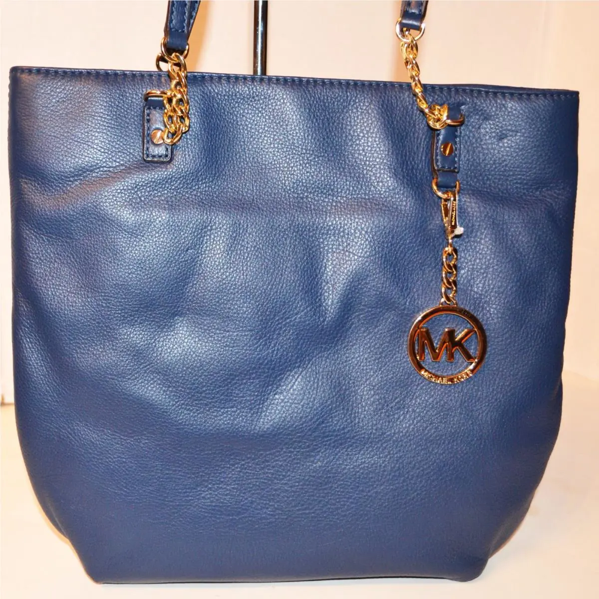 Michael Kors Jet Set Chain Tote Leather Navy Bag Handbag Bolsa Purse MRSP$248
