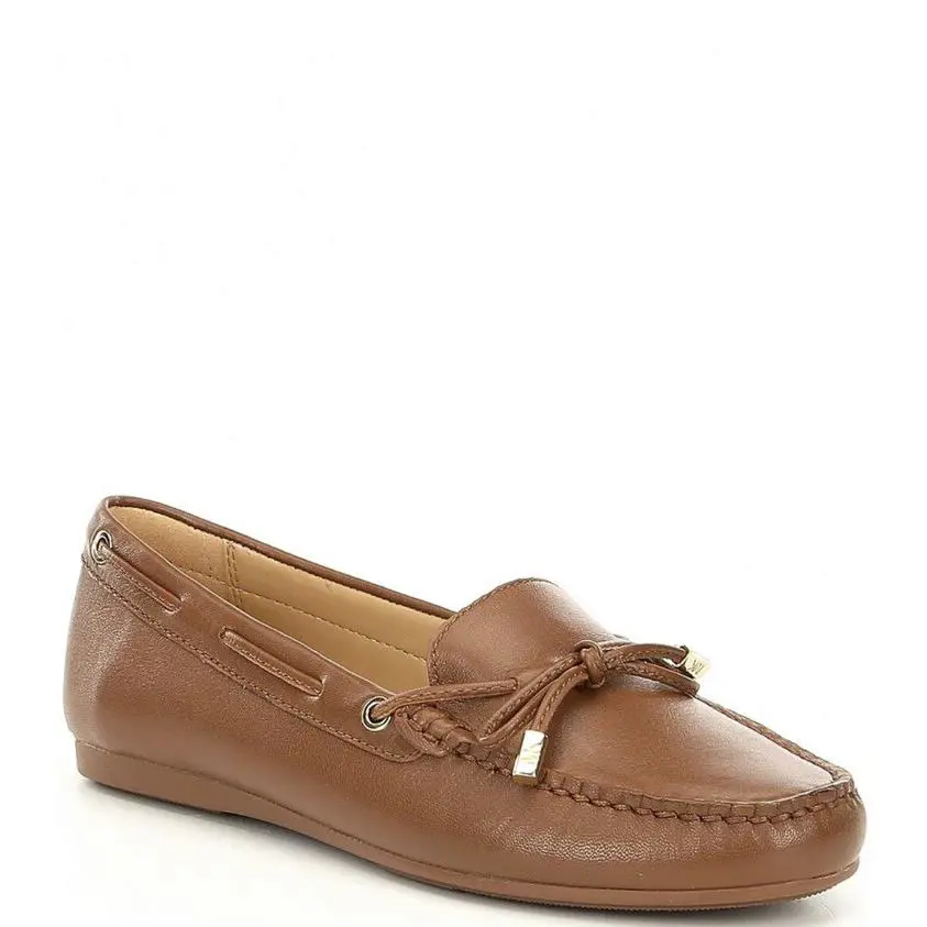 Kors Sutton Women`s Leather Slip On Moccasins Luggage Sz 7.5 by Michael Kors