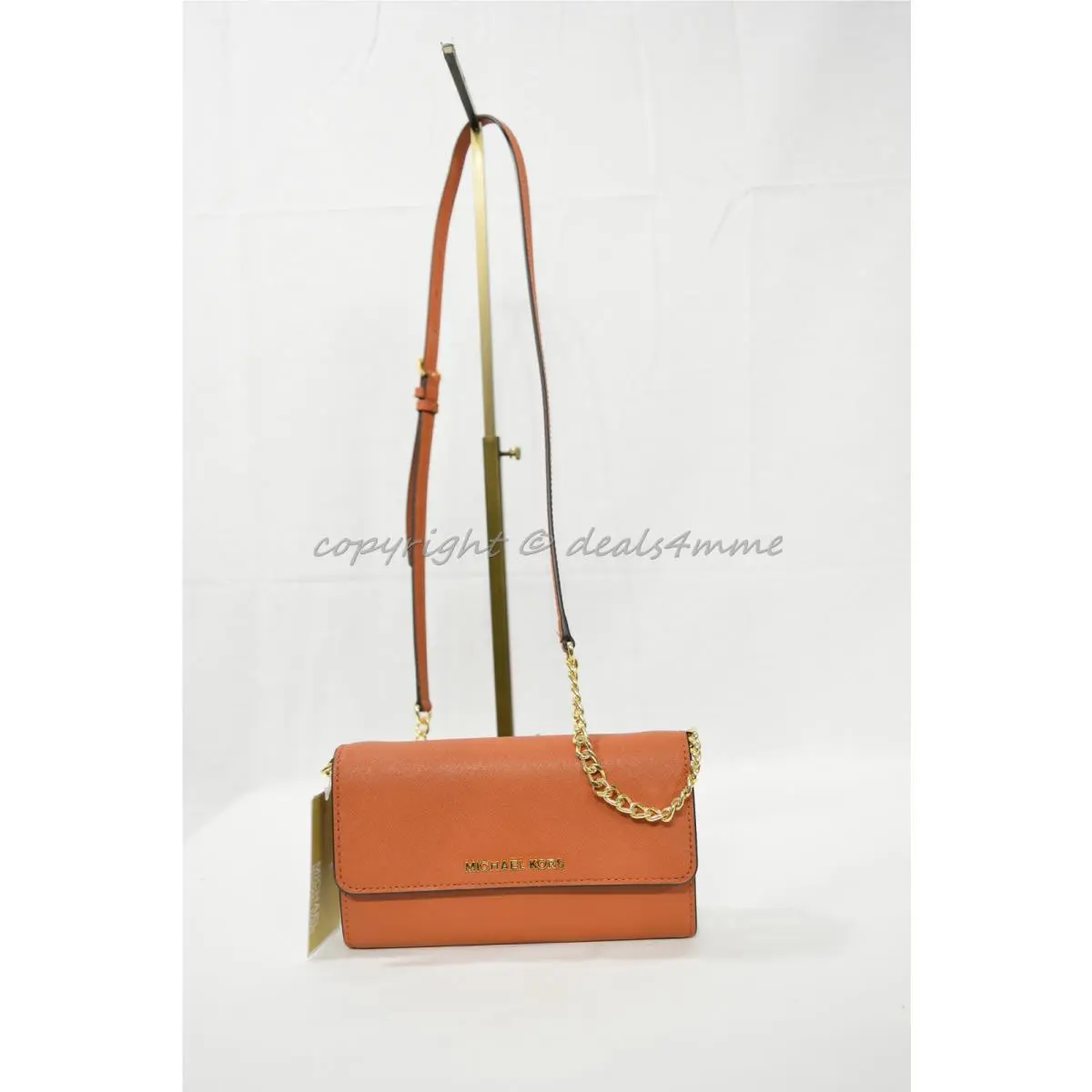 Michael Kors Jet Set Travel Large Phone Crossbody Bag in Orange