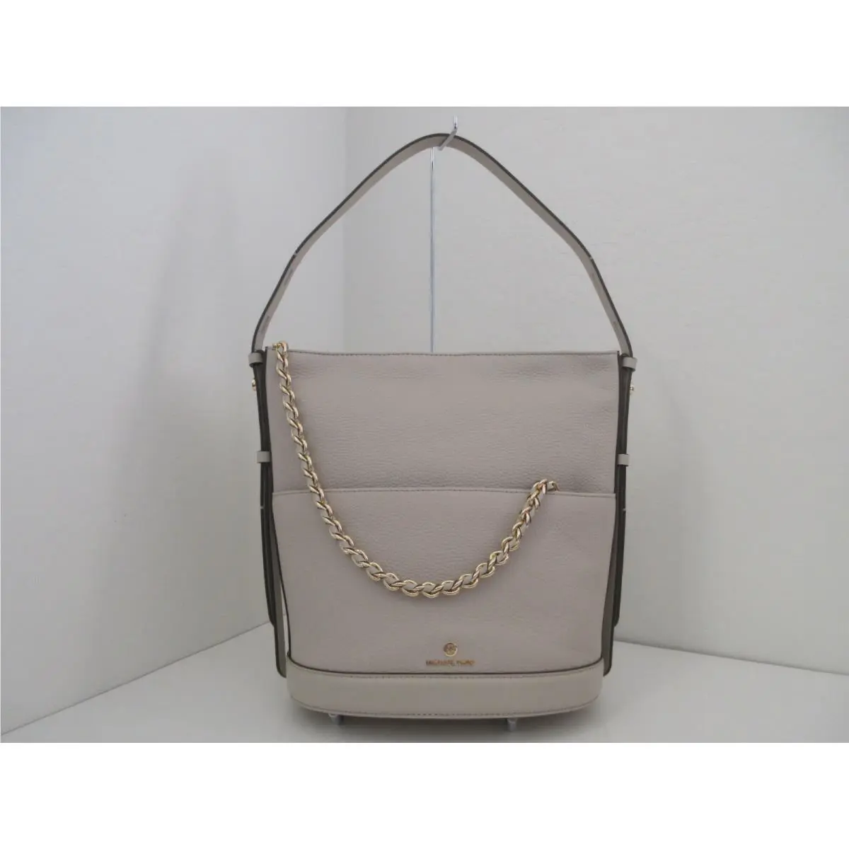 Michael Kors Reese Large Pebble Leather Shoulder BAG-$358-LIGHT Sand