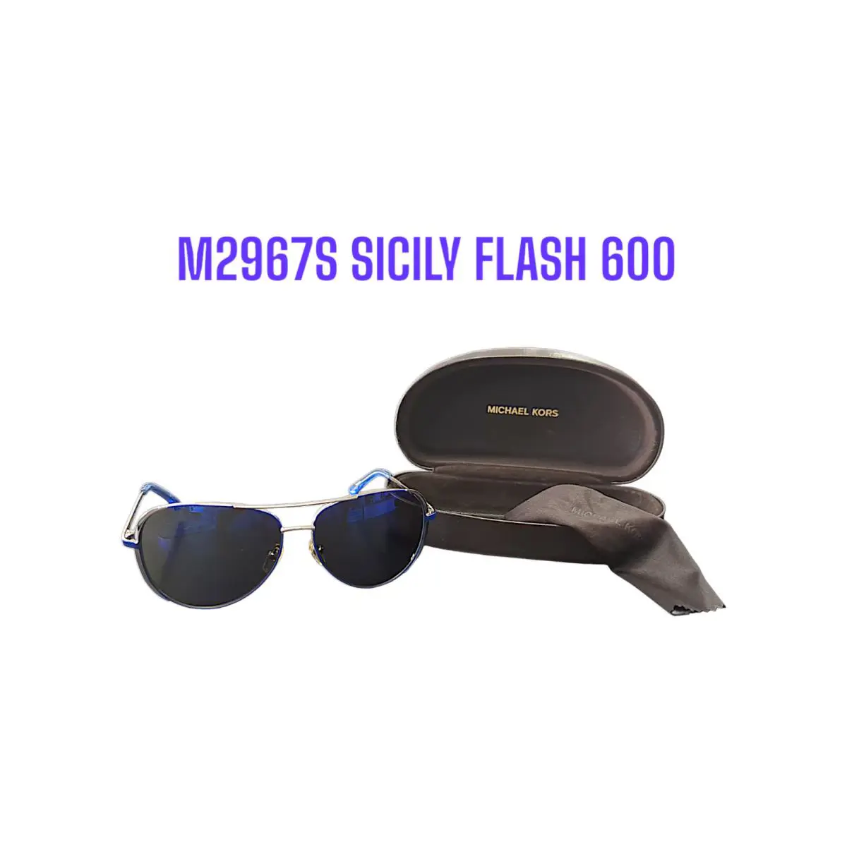 Michael Kors Sicily Flash 600 Blue Aviator Sunglasses