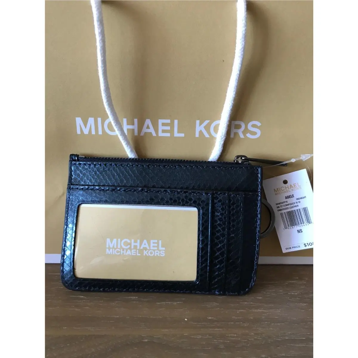 Michael Kors Midnight Blue Embossed Leather Adele Coinpouch/id