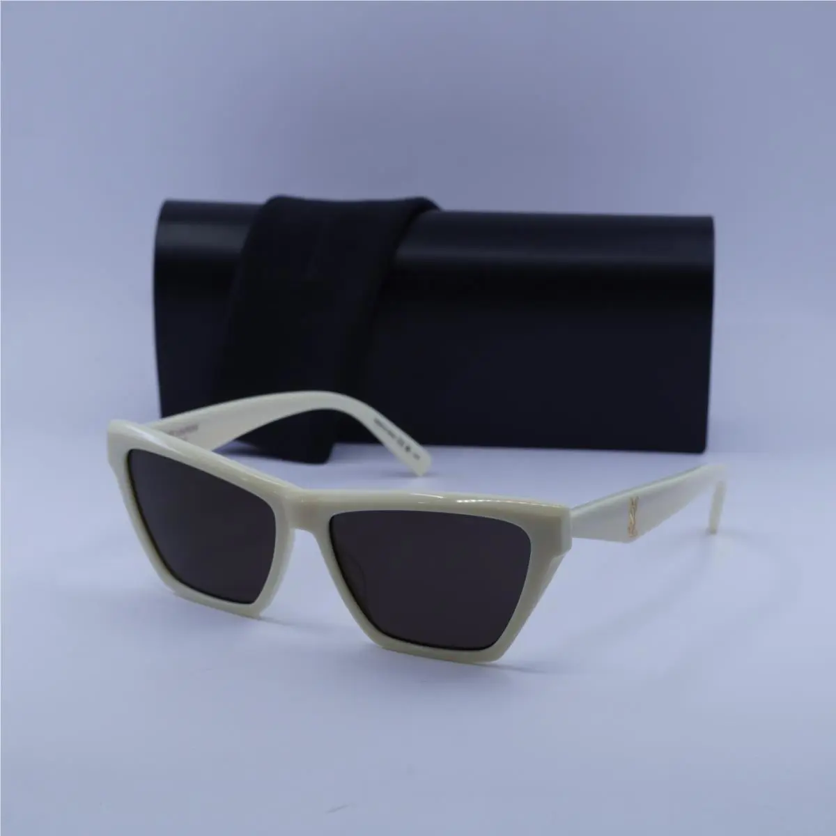 Saint Laurent SL M103 007 Shiny Ivory/black 58-15-145 Sunglasses by Yves Saint Laurent