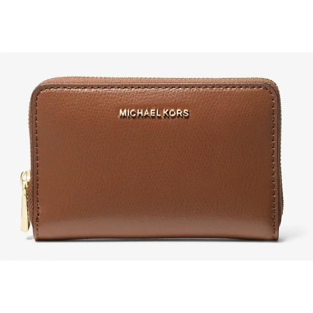 Kors Jet Set Small Zip Around Card Case Wallet Brown w/ Tag